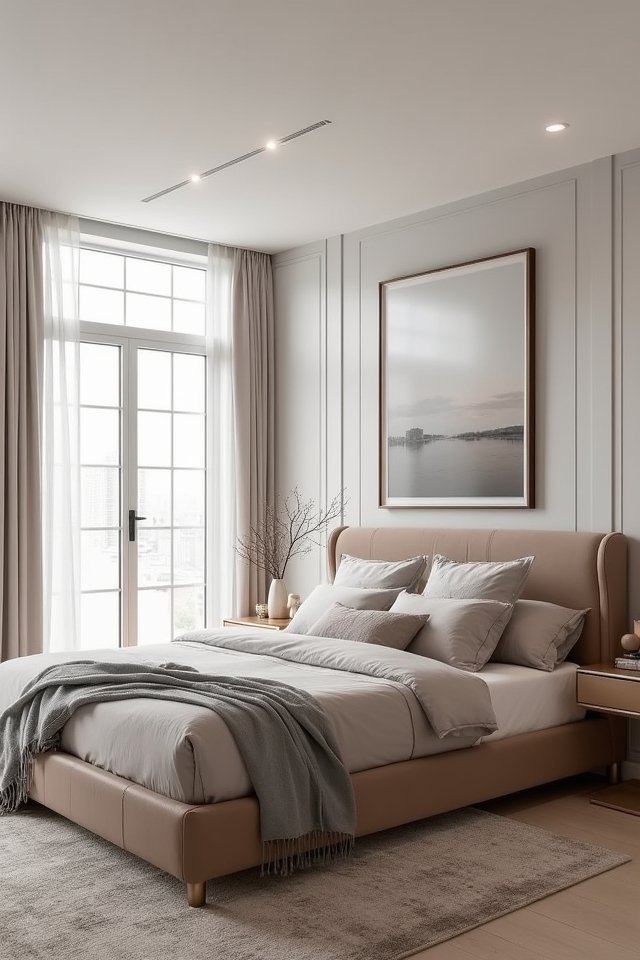 contemporary taupe bedroom design