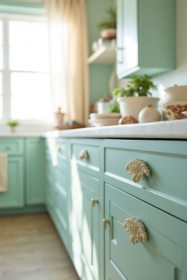 coral inspired cabinet handles