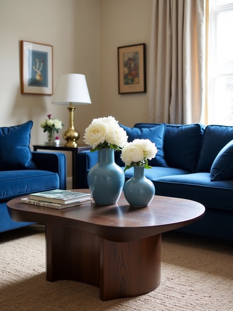 cornflower blue vase contrast