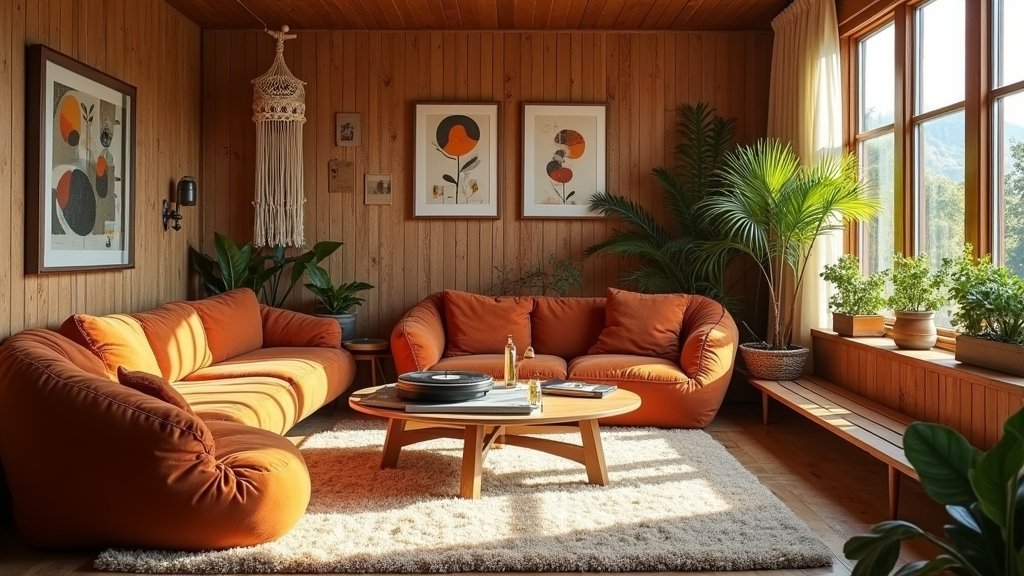 cozy 70s living room essentials