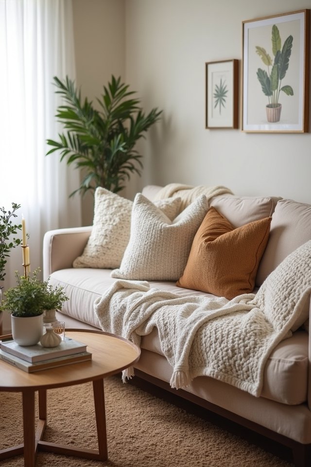 cozy accessories enhance living room