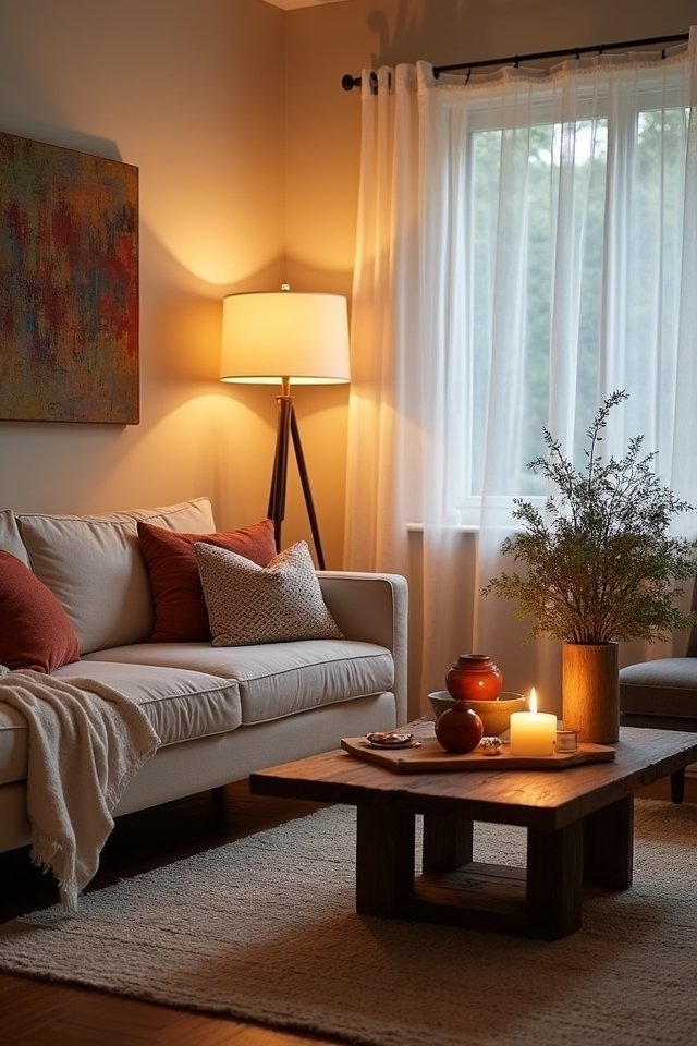 cozy ambiance with floor lamps
