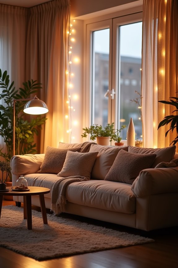 cozy atmosphere with lighting