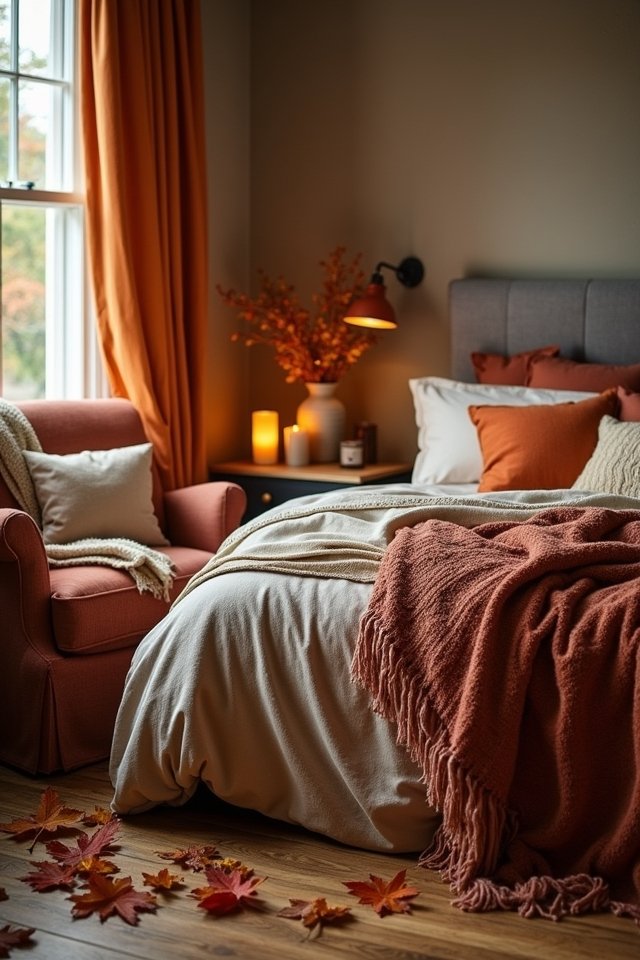 cozy autumn blanket layering