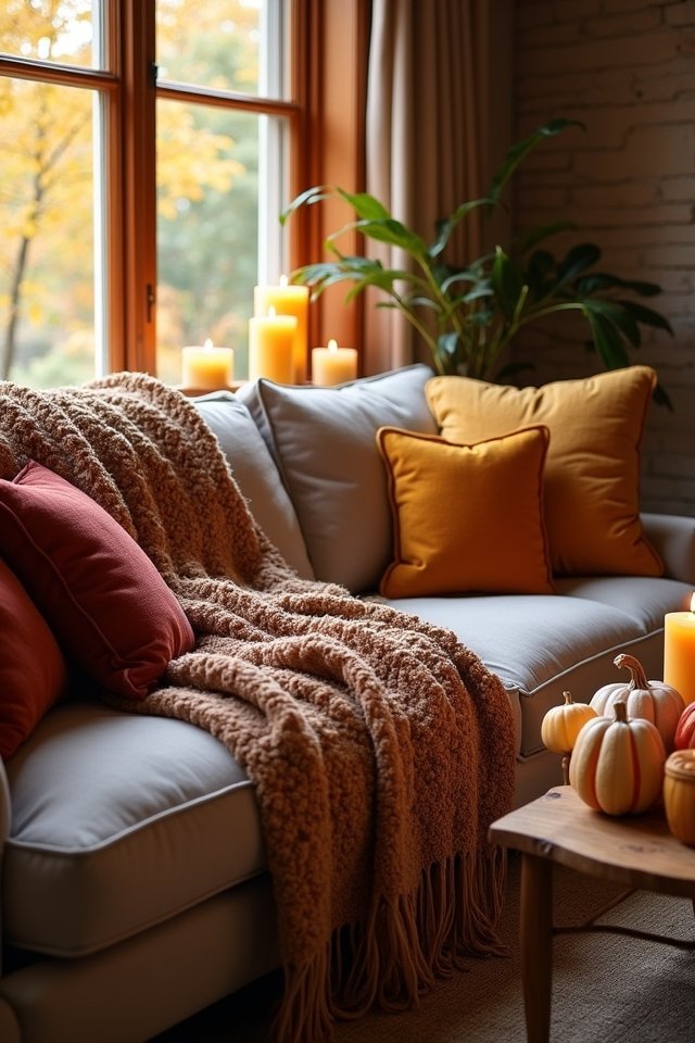 cozy autumn textiles decor
