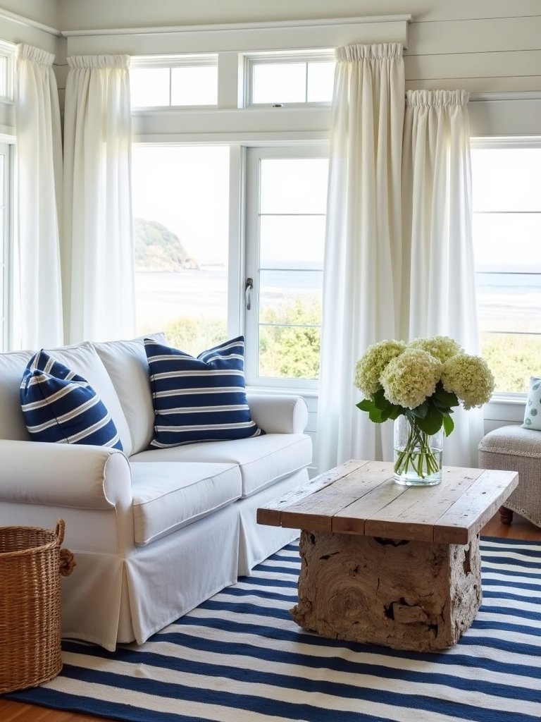 cozy beachy striped accents
