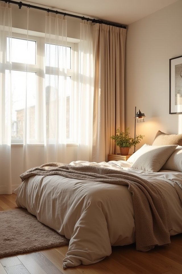 cozy bed inviting details