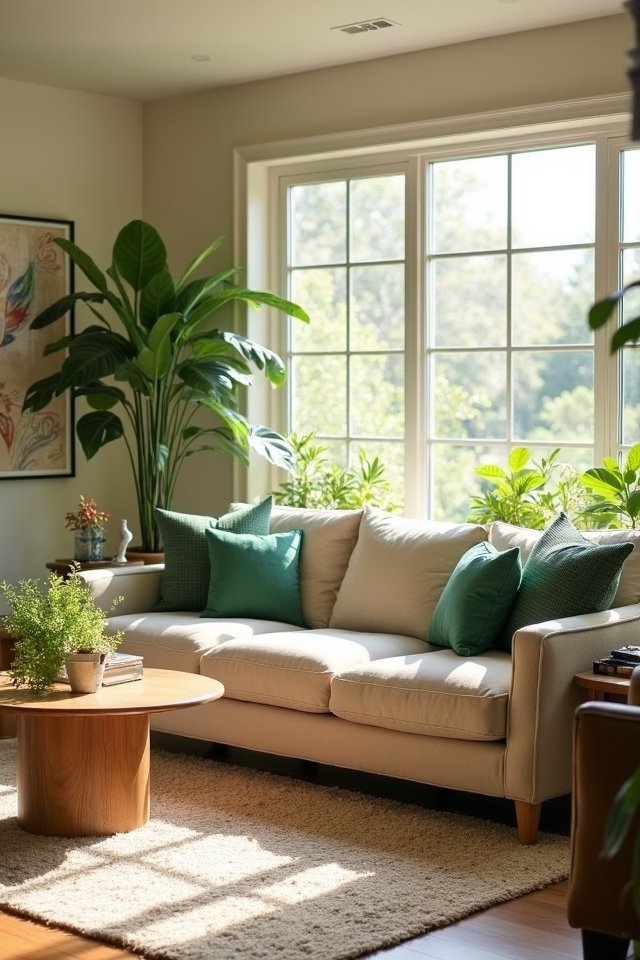 cozy beige furniture accents