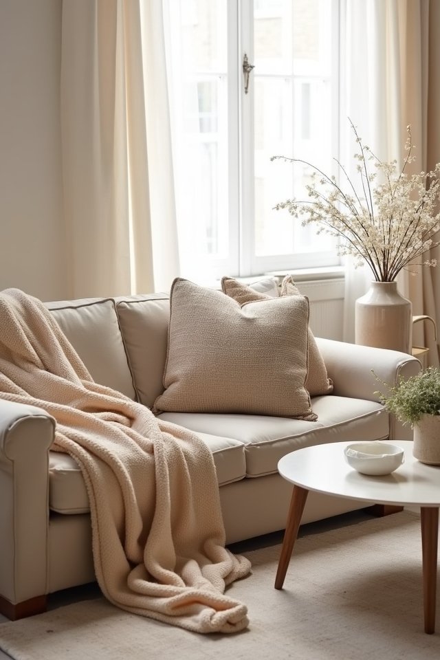 cozy beige throws elevate style