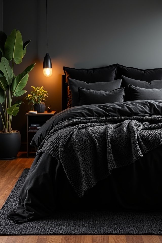 cozy black textile comfort
