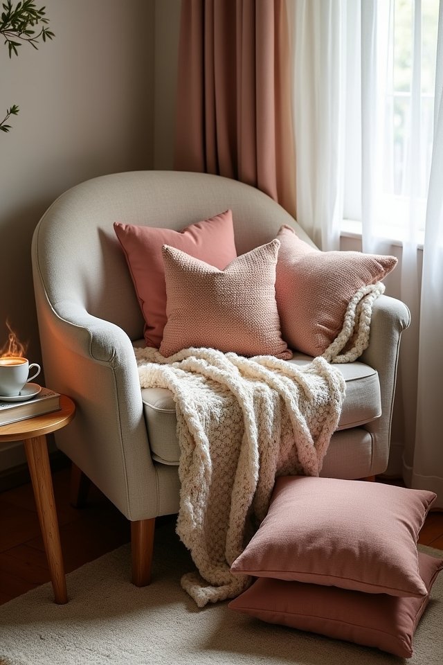 cozy blankets and pillows