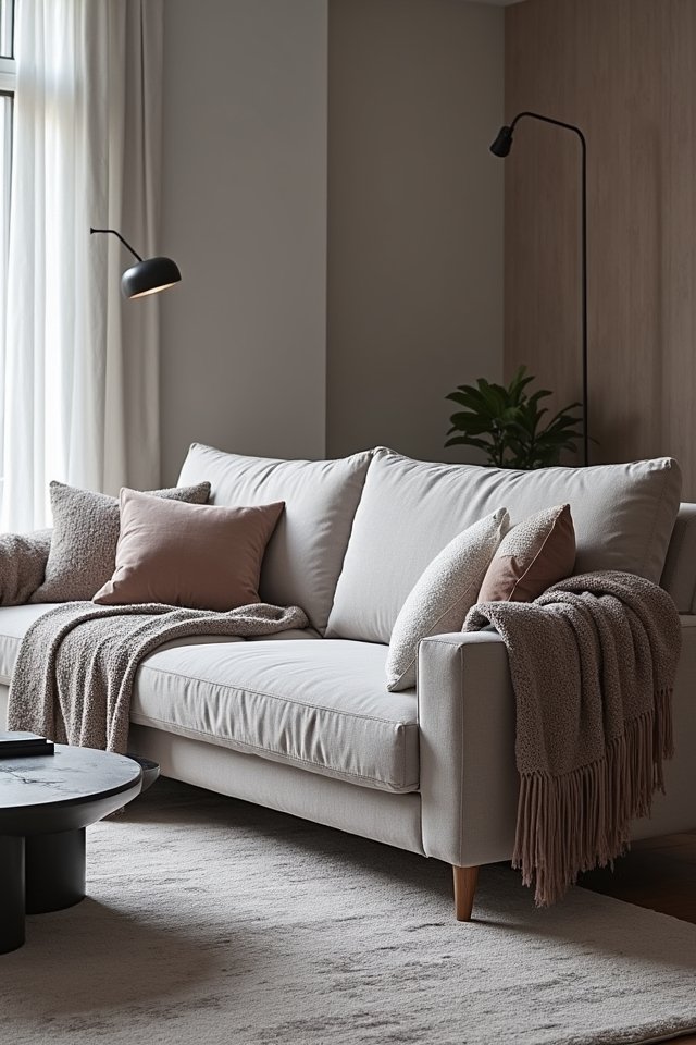 cozy blankets and stylish pillows