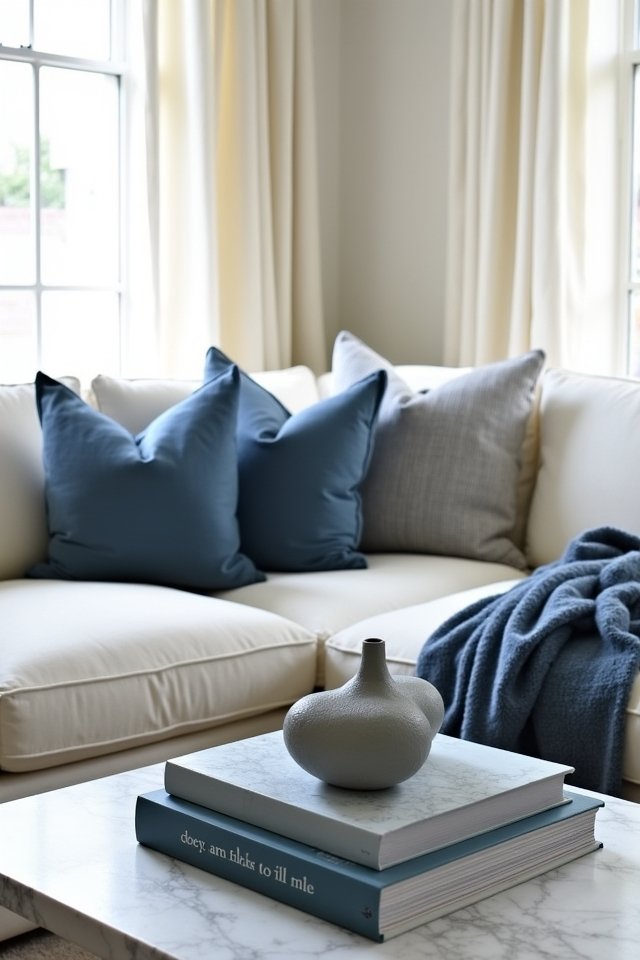 cozy blue grey living room accessories