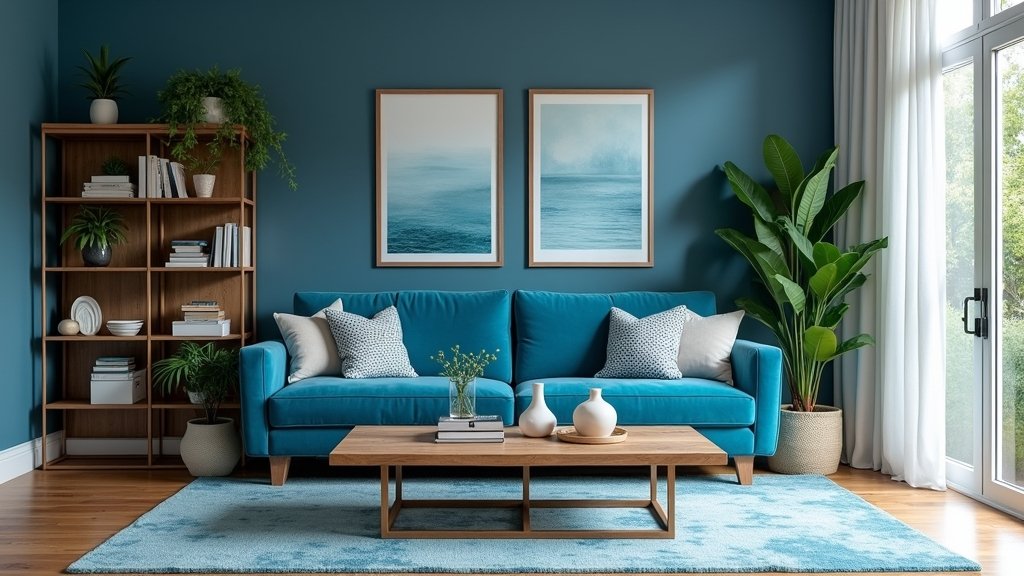 cozy blue living room decor