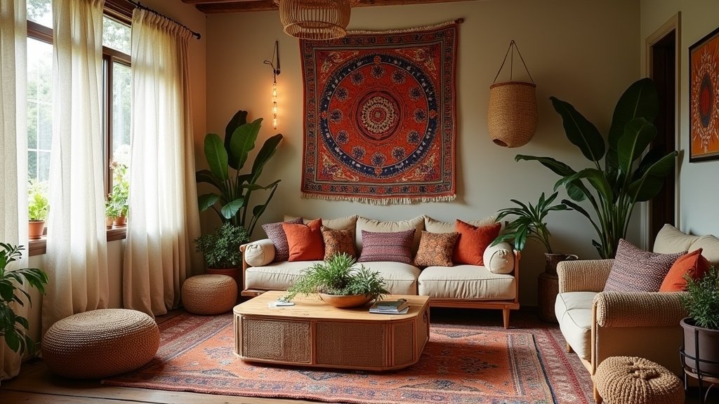 cozy bohemian living room