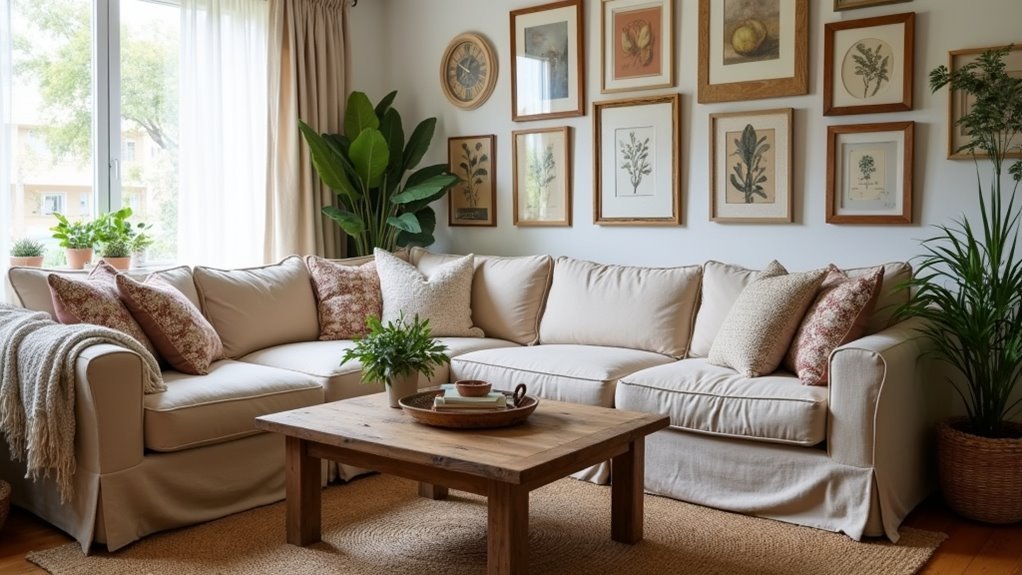 cozy boho farmhouse living room