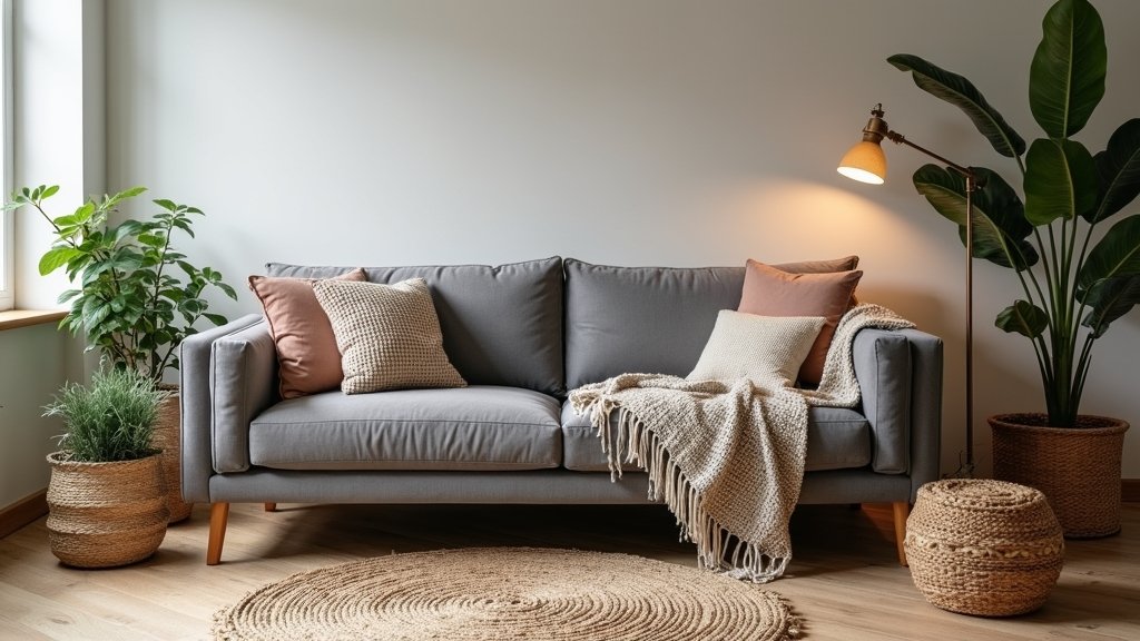 cozy boho grey couch ideas