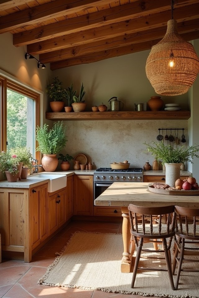 cozy boho kitchen textures