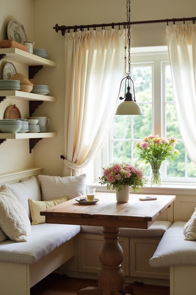 cozy breakfast nook creation