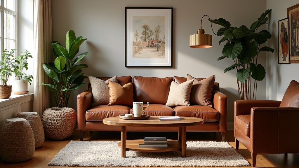 cozy brown living room decor