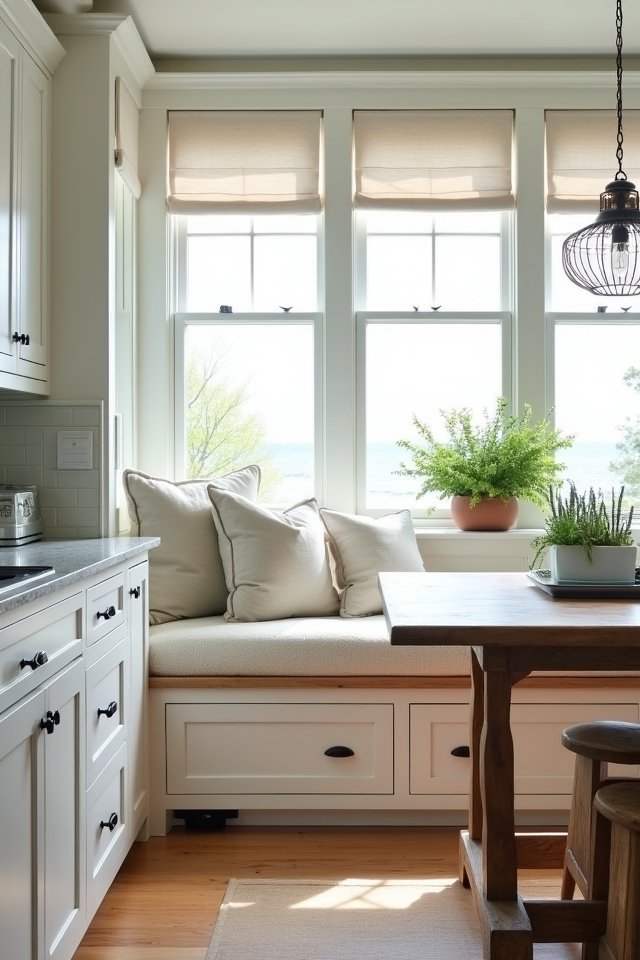 cozy built in bench nook