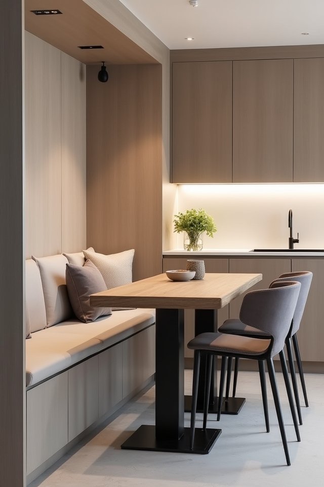 cozy built in kitchen benches