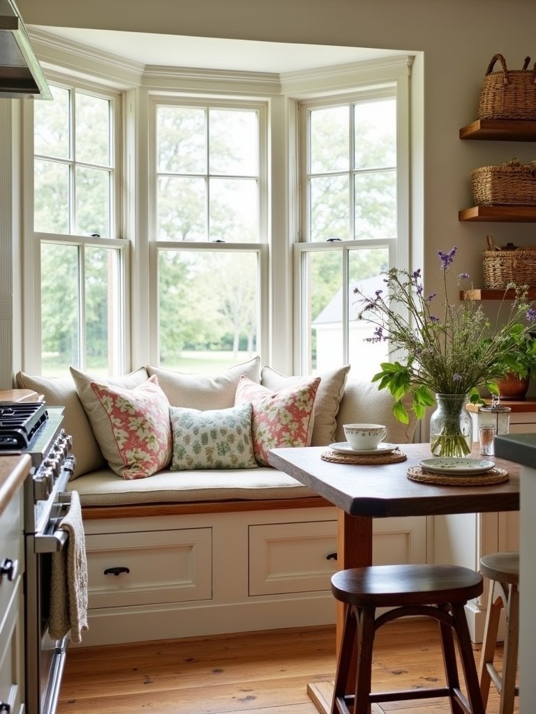 cozy built in kitchen benches