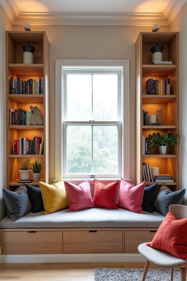 cozy built in reading nook