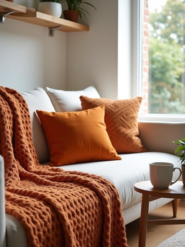 cozy burnt orange accents