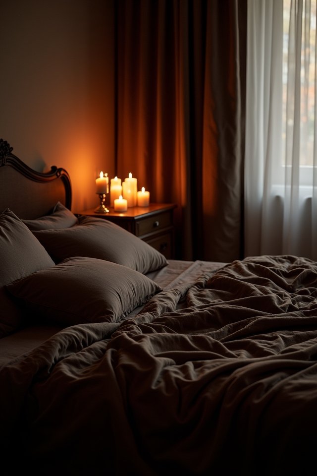 cozy candlelight bedroom ambiance
