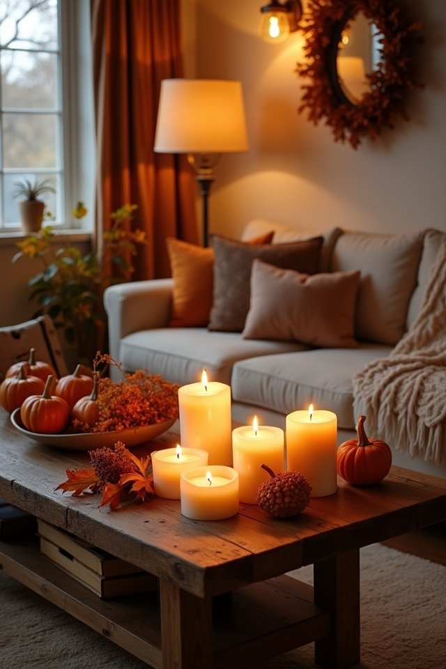 cozy candles and warm lighting