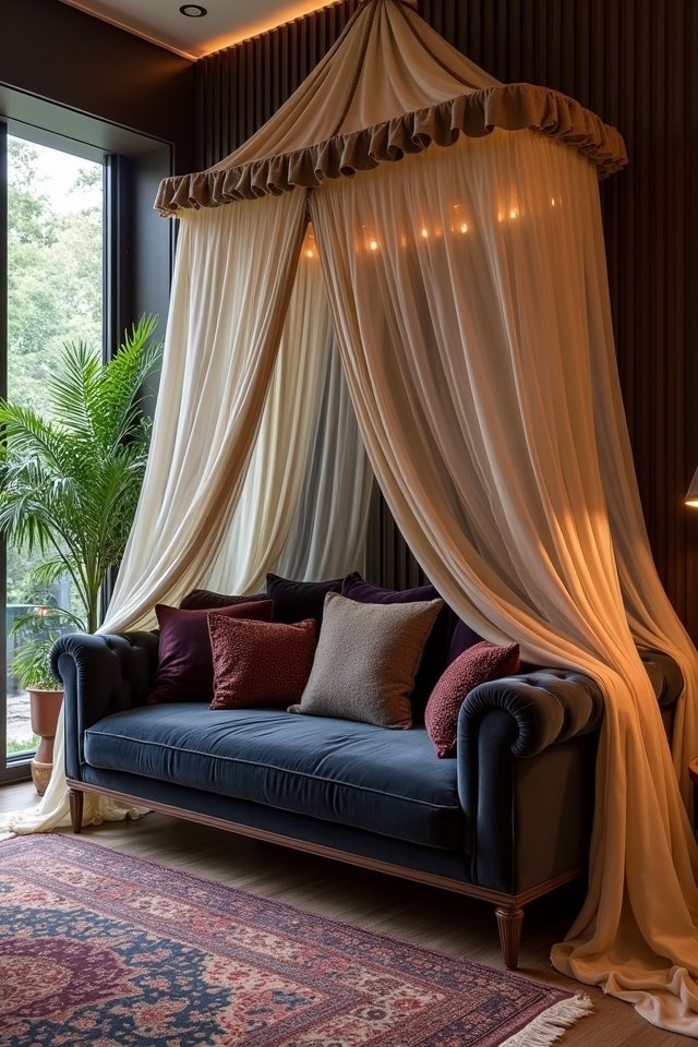 cozy canopied daybed retreat