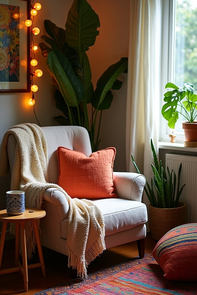 cozy chair warm lights