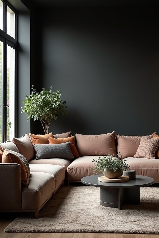 cozy charcoal wall ambiance