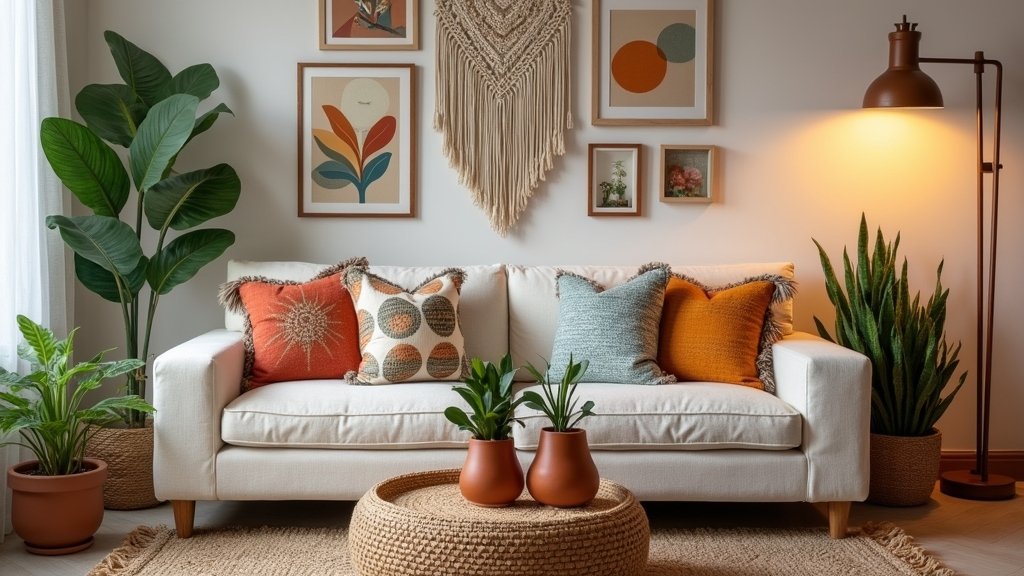 cozy chic boho living room