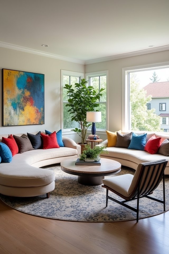 cozy circular seating arrangement