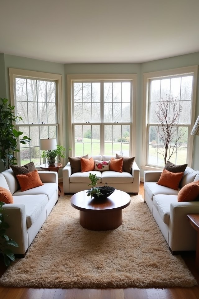 cozy circular seating arrangement