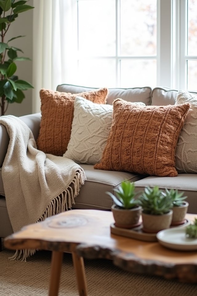 cozy colorful handmade pillows