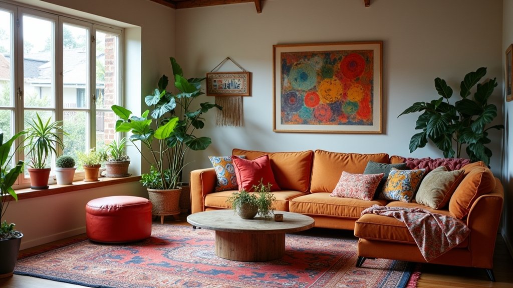 cozy colorful living room