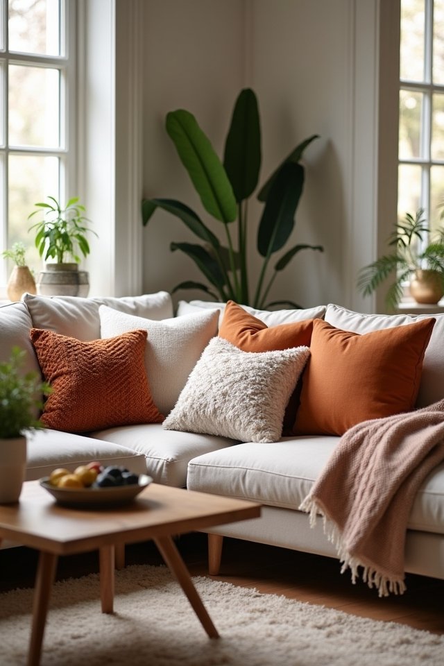 cozy colorful luxurious cushions