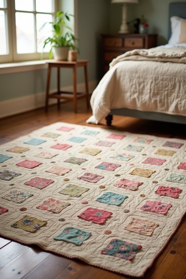 cozy colorful patchwork rug