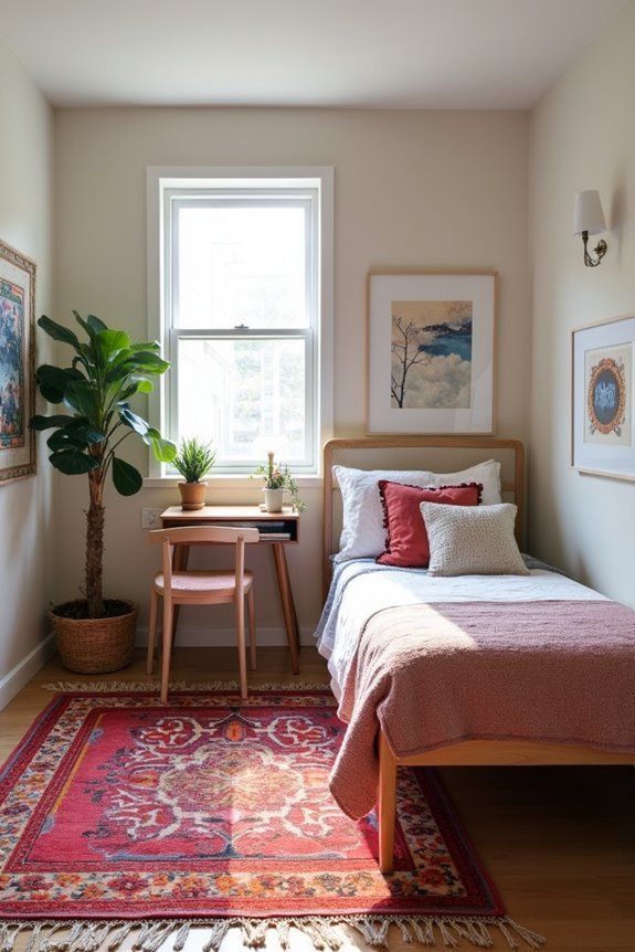 cozy colorful statement rug