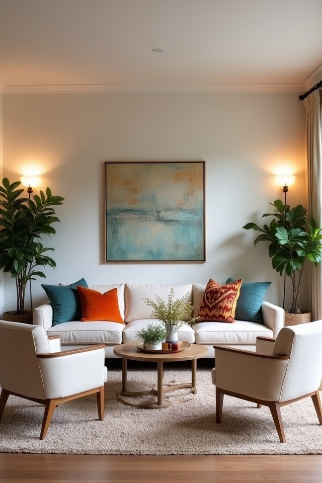 cozy conversation friendly furniture arrangement