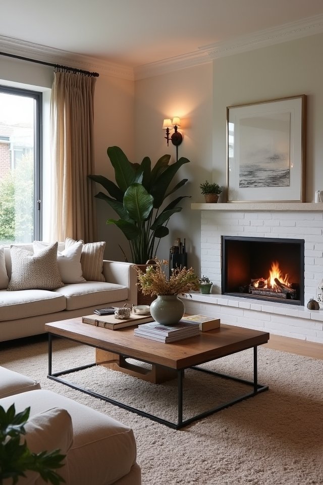 cozy corner fireplace retreat