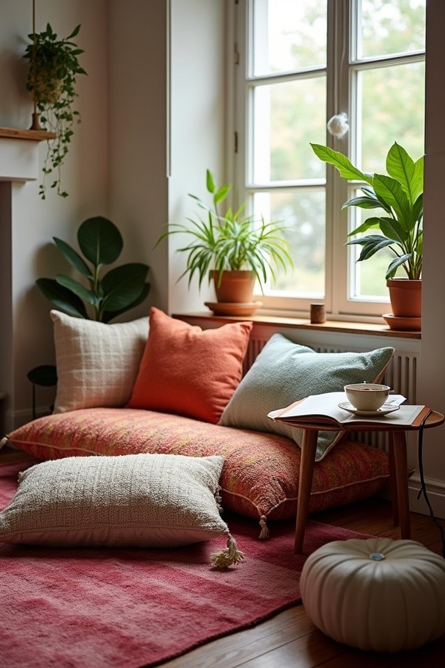 cozy corner with cushions