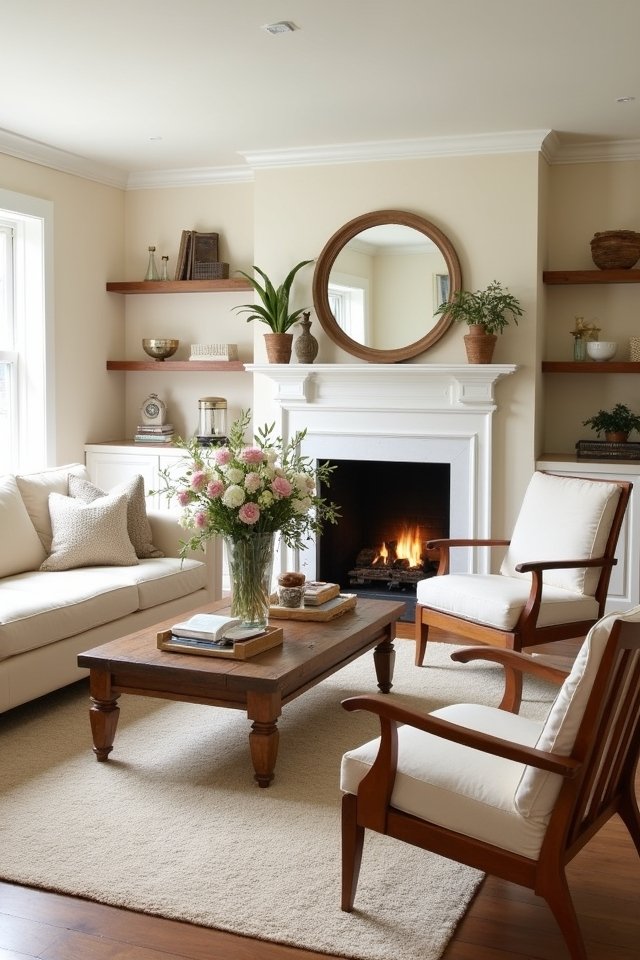 cozy cream and wood retreat
