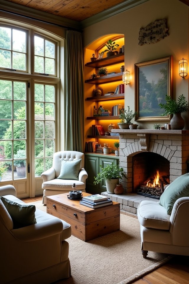 cozy creative built in shelves