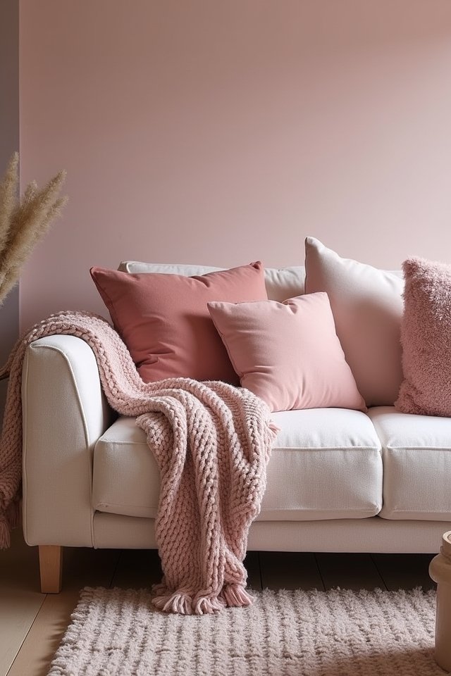 cozy cushions and throws