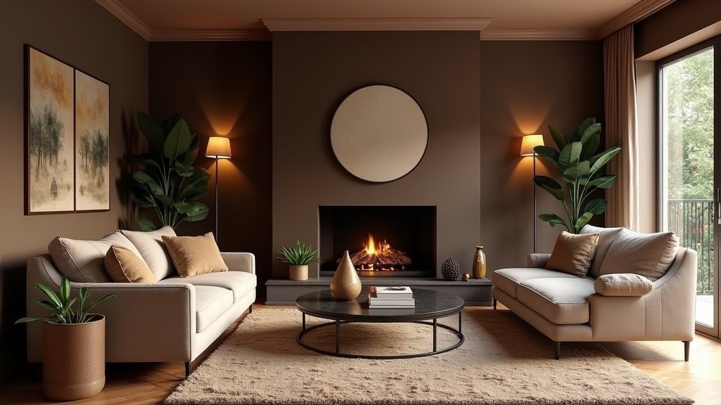 cozy dark brown living rooms