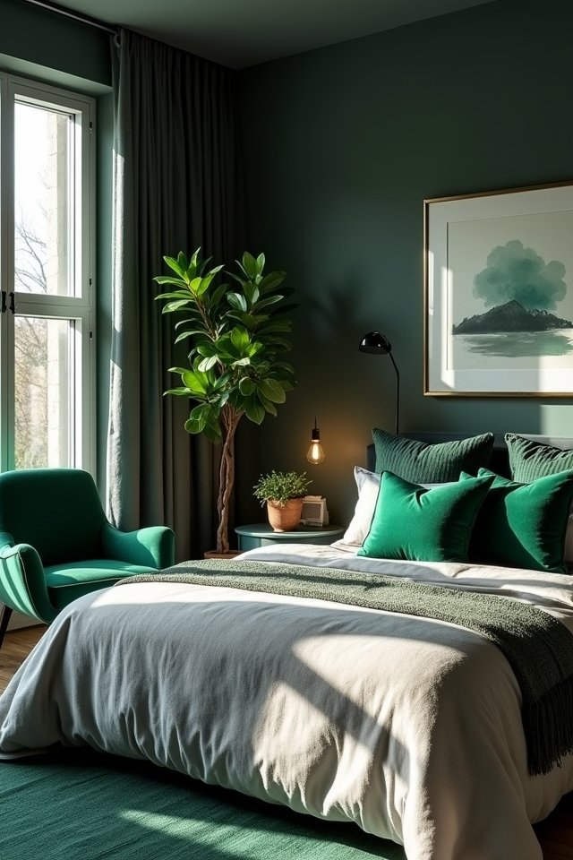 cozy dark grey vibrant green